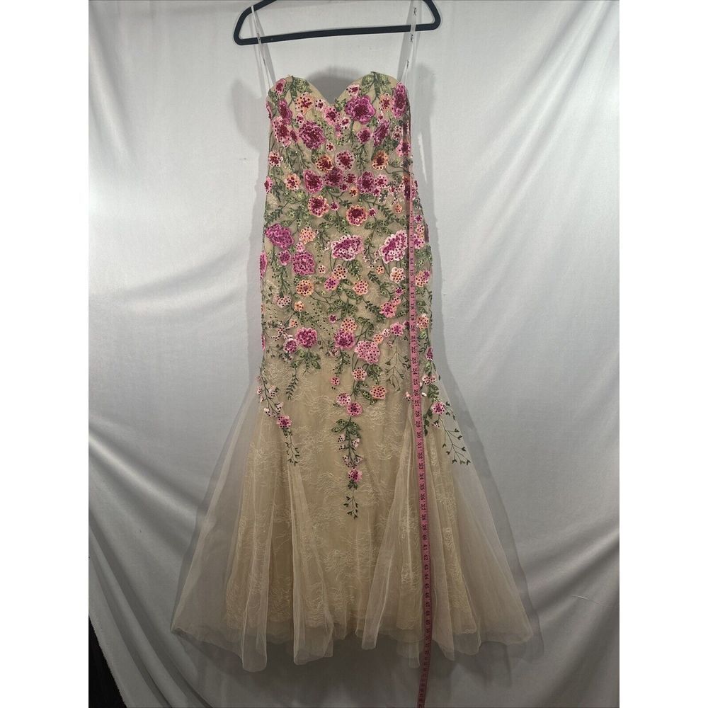 NWT MAC DUGGAL [ 6 ] 20652 Strapless Sheer Bustier Embroidered Mermaid Gown Rose - Picture 8 of 16